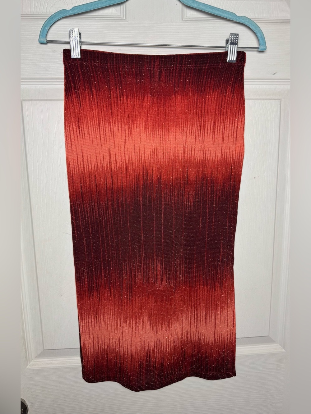 Forever 21 y2k Ombre Glitter Side Slit High Waist Space Dye Midi Skirt Grunge